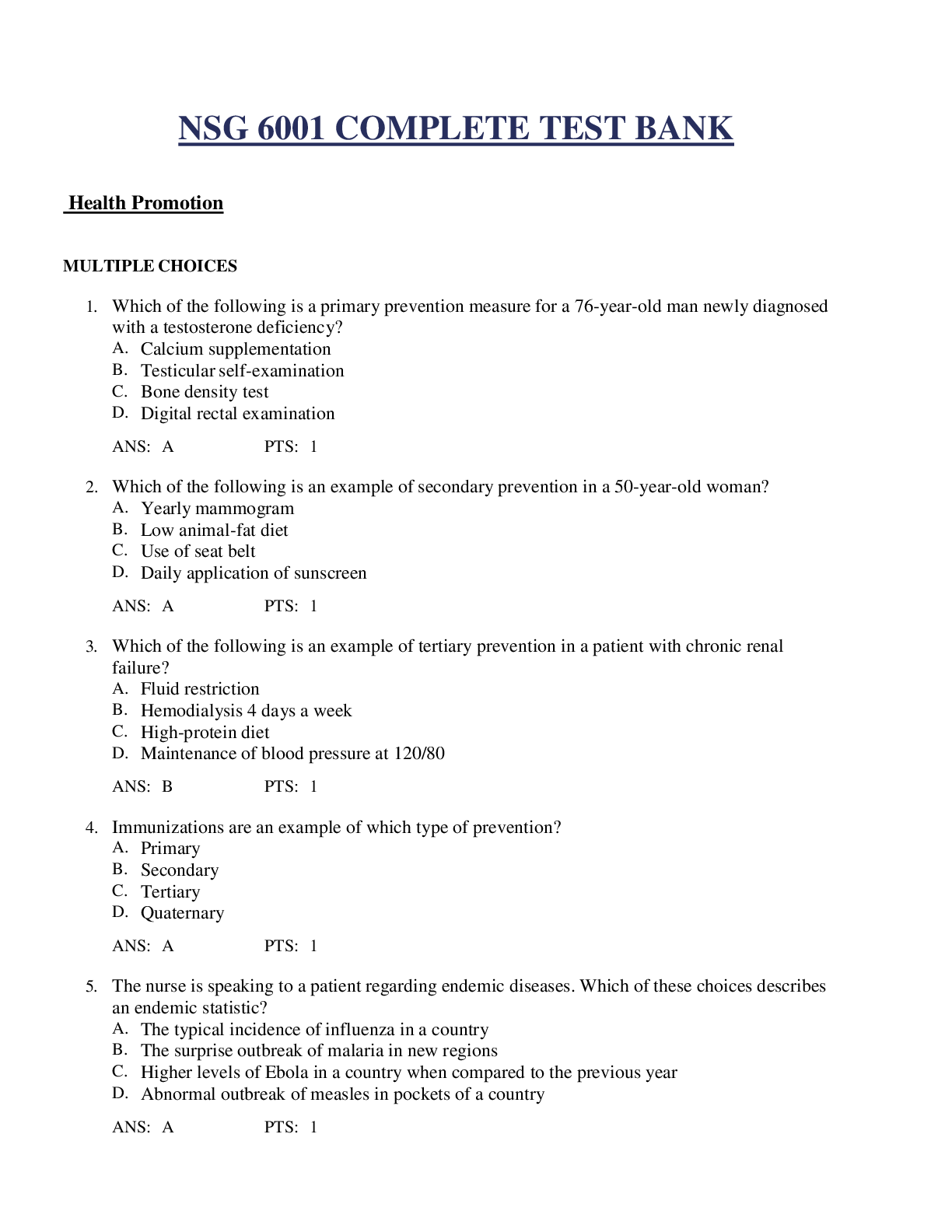 Preview of SOUTH UNIVERSITY NSG 6001 COMPLETE GUIDE BEST FOR NURSING STUDENTS